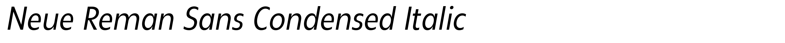 Neue Reman Sans Condensed Italic